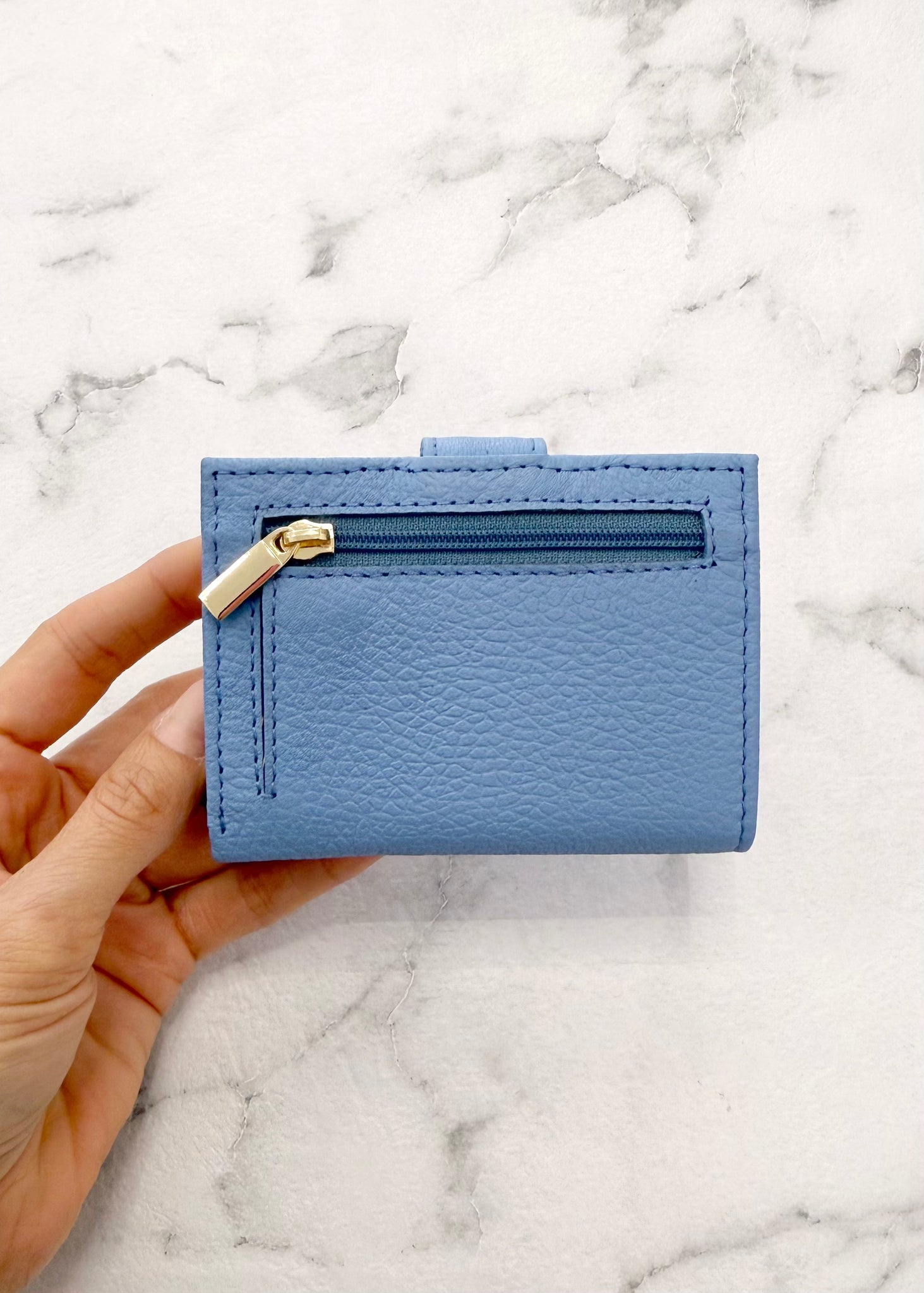 Portacarte Di Credito Donna Con Protezione RFID - Portafoglio Compatto In Pelle Con Cerniera, 11 Scomparti - Foto 3